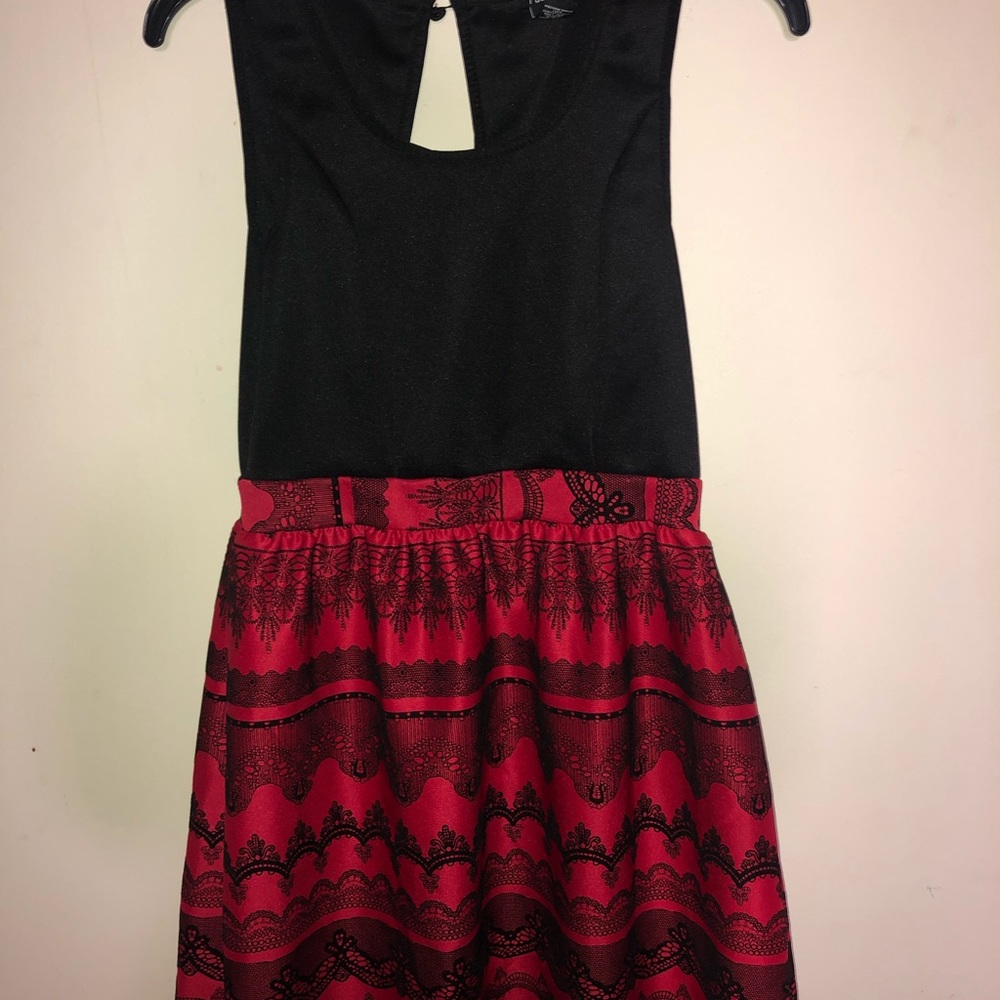 Beautiful Rue21 Black and Red Velvet Dress